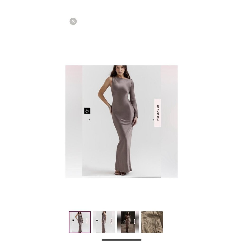 House Of CB CATIANA Smoke One Sleeve Maxi Dress Size L+ (146)